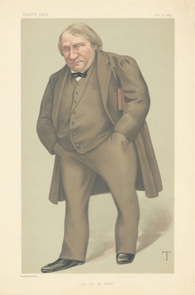 VANITY FAIR SPY CARTOON Joseph Ernest Renan 'La vie de Jésus' France 1879